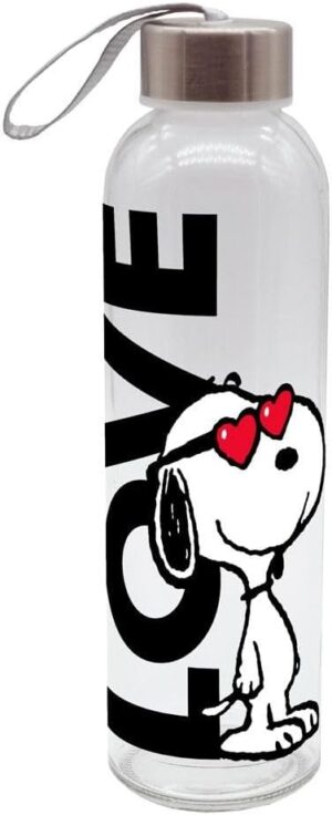 Gourde Snoopy Peanuts Love en verre borosilicate 500 ml