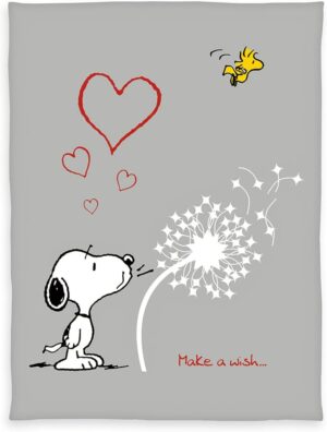 Couverture Peanuts Snoopy en flanelle moelleuse XL 150 x 200 cm