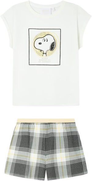 Pyjama short femme blanc Happy Snoopy Women'secret
