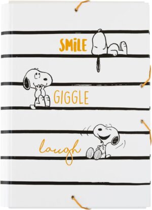 Chemise cartonnée A4 Snoopy, 3 rabats, 24 x 34 cm, Blanc