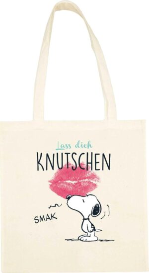 Tote bag Snoopy « Lass dich Knutschen » en cotton 38x42cm