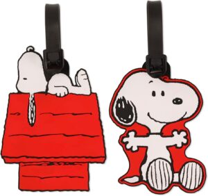 Lot de 2 étiquettes à bagages Peanuts Snoopy pour valise et sac de voyage