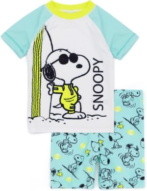 Maillot de bain 2 pièces PEANUTS Snoopy bleu avec short pour garçons
