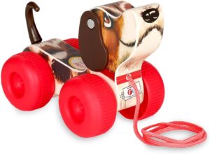 Petit Snoopy Fisher Price 1650, chien à tirer avec éléments interactifs