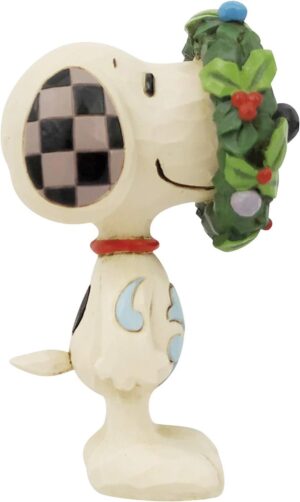 Figurine miniature Snoopy Peanuts Jim Shore en couronne multicolore