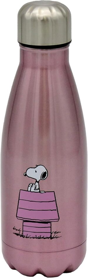 Gourde Snoopy violet métallisé en acier inoxydable 550 ml