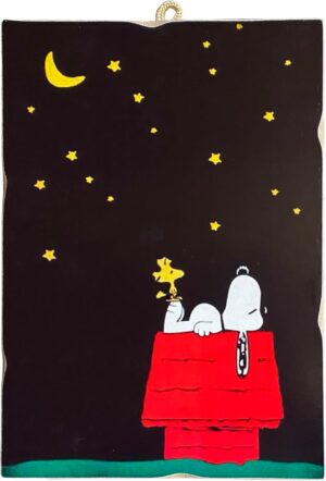 Tableau vintage Snoopy sur bois 18 x 25 cm KUSTOM ART
