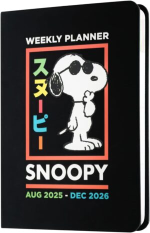 Agenda semainier Snoopy de poche 2025 2026, 17 mois
