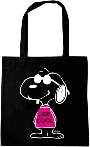 Tote bag LOGOSHIRT Peanuts Joe Cool en coton noir