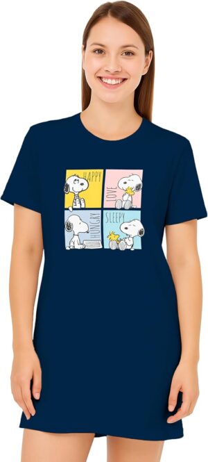 Chemise de nuit bleue à manches courtes Snoopy The Peanuts by United Labels