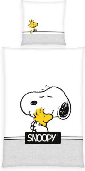 Parure de lit Peanuts Snoopy réversible en coton renforcé