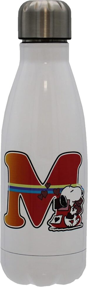 Gourde Snoopy CyP Brands lettre M en acier inoxydable 550 ml