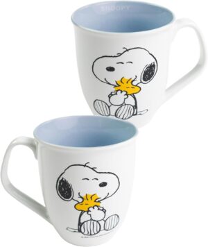 Mug en céramique Snoopy The Peanuts 280 ml bleu et blanc