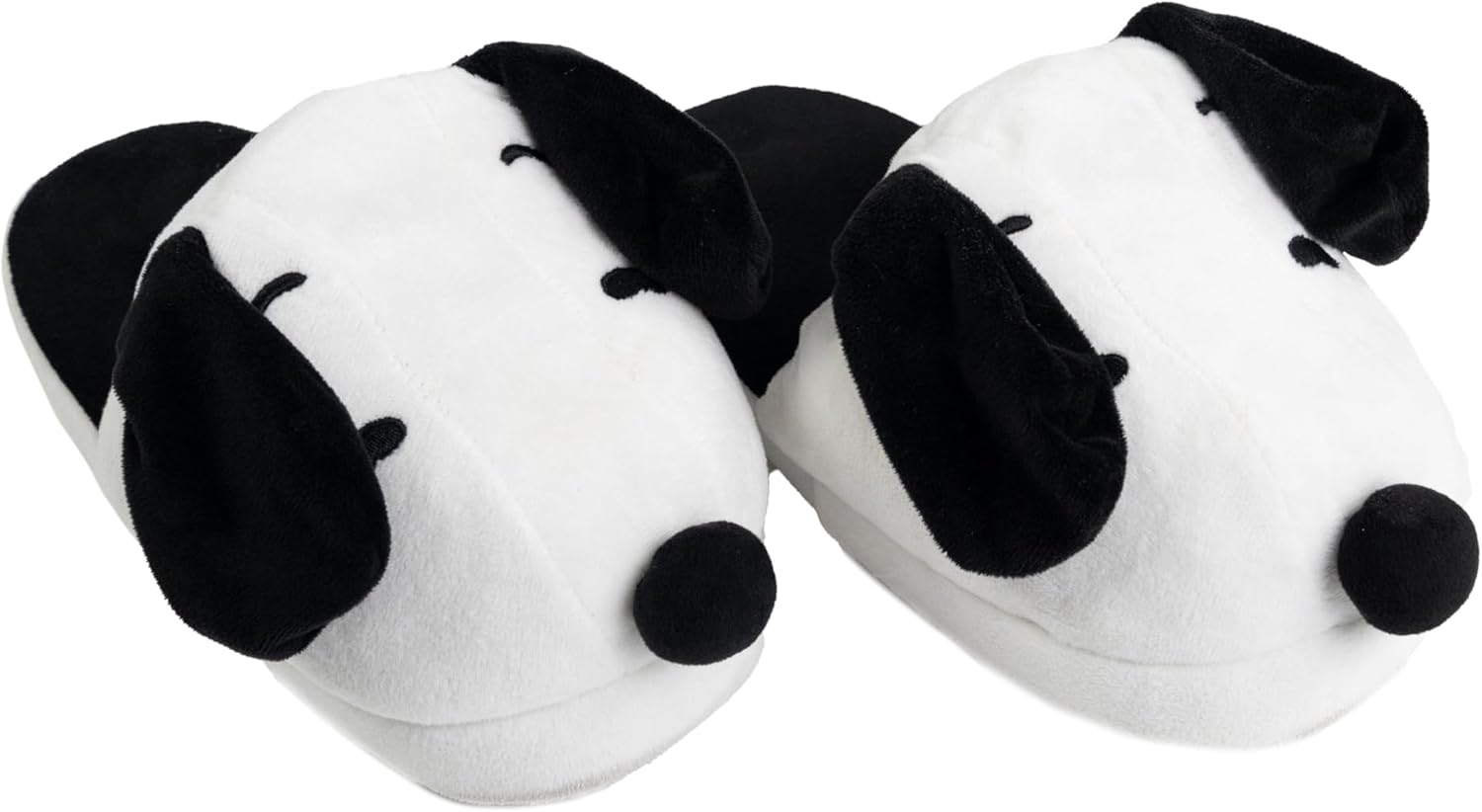 Pantoufles 3D Snoopy The Peanuts à oreilles branlantes blanc noir