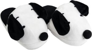 Pantoufles unisexes The Peanuts Snoopy 3D à oreilles branlantes, blanc noir