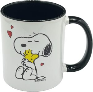 Mug Peanuts Snoopy Woodstock 330 ml Noir/Blanc