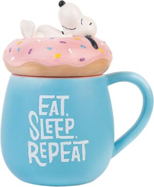 Mug Snoopy en céramique 500 ml avec couvercle