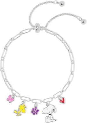 Bracelet Snoopy Disney Peanuts à breloques et chaîne réglable