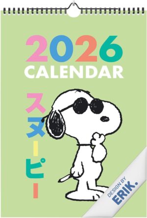 Calendrier mural mensuel Snoopy 2026 format A3