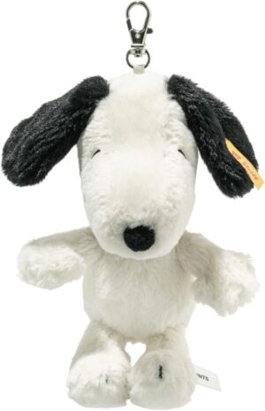 Pendentif porte-clés Snoopy Peanuts Steiff en peluche douce 15 cm blanc