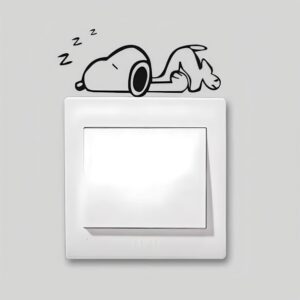 Sticker vinyle Snoopy motif sieste pour interrupteur ou prise