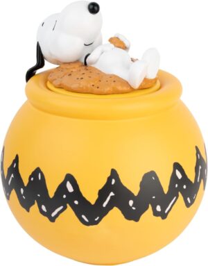 Pot à biscuits Snoopy avec couvercle et anneau en caoutchouc