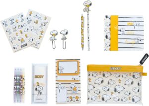 Set de papeterie Snoopy avec carnets A6 et surligneurs