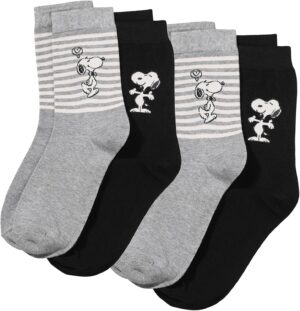 Lot de 4 paires de chaussettes femme Peanuts Snoopy, tailles 35-38 ou 39-42