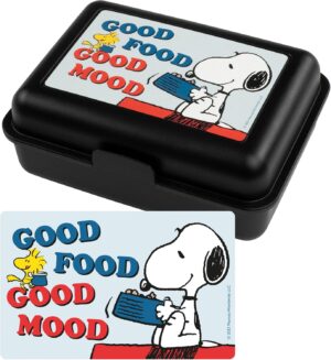 Boîte à déjeuner Peanuts Snoopy avec cloison, noir