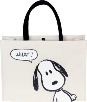 Sac cabas shopping Snoopy en coton avec poche intérieure