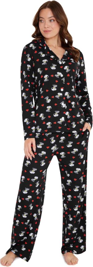 Pyjama femme Peanuts Snoopy 2 pièces à manches longues