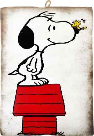 Tableau mural Snoopy sur bois MDF, impression laser 25 x 18 cm