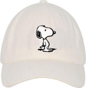 Casquette Peanuts Snoopy marron clair à visière courbée