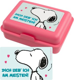 Boîte à déjeuner rose Snoopy Peanuts avec cloison