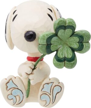Figurine mini Snoopy au trèfle Jim Shore Peanuts