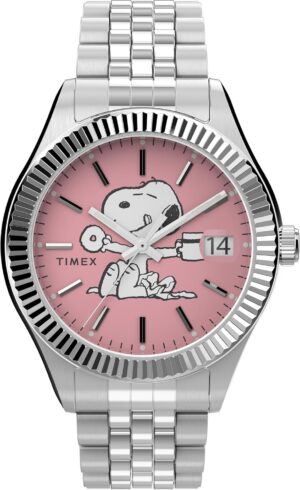 Montre femme Timex Peanuts x Waterbury Legacy rose et argent