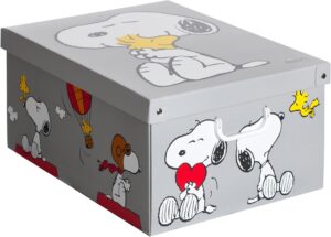 Boîte de rangement Snoopy en carton avec couvercle 39x50x24 cm