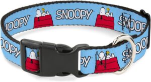 Collier pour chien Peanuts Snoopy et Woodstock bleu, 17,8 à 21,6 cm