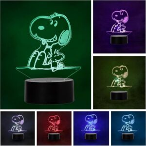 Veilleuse LED Snoopy USB à changement de couleur pour enfant