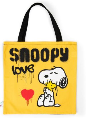Sac shopper Peanuts Snoopy en 100% coton 41,5 x 41,5 cm