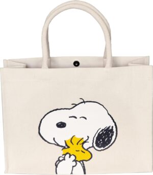 Sac cabas Snoopy et Woodstock en coton 100% avec poche intérieure