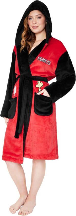 Peignoir femme Peanuts Snoopy en polaire avec capuche