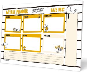 Semainier A4 Snoopy jaune pour bureau