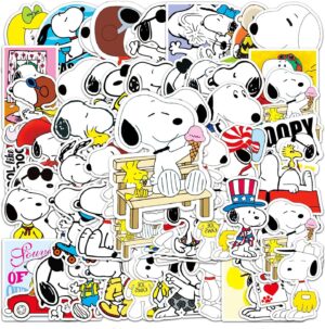 Lot de 50 autocollants Snoopy en vinyle, format 3 à 4 pouces