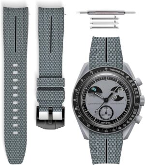 Bracelet MoonSwatch Snoopy en caoutchouc 20mm à dégagement rapide pour Omega x Swatch