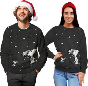 Pull de Noël Snoopy gris à motif hivernal par United Labels