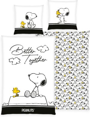 Parure de lit Peanuts Snoopy et Woodstock Better Together 100 % coton 135 x 200 cm