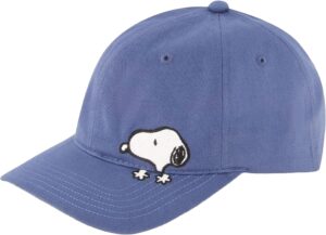 Casquette adulte réglable Peanuts Snoopy Dad bleu à bord incurvé