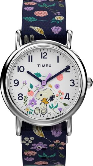 Montre Snoopy Timex Weekender bleu 31 mm avec lumière Indiglo