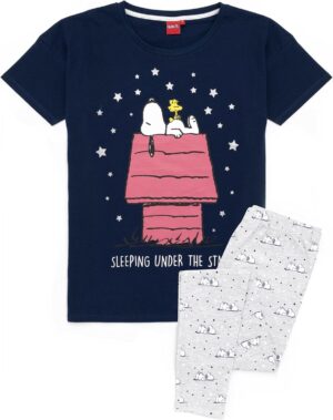 Pyjama femme Snoopy bleu marine avec bas longs ou courts